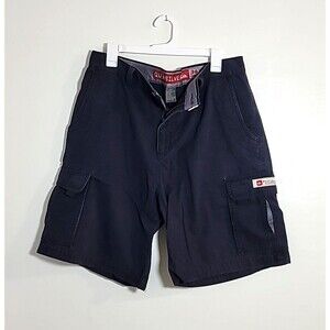 Quiksilver Shorts Mens 34 Cargo Navy Pockets Hiking Climbing 100% Cotton